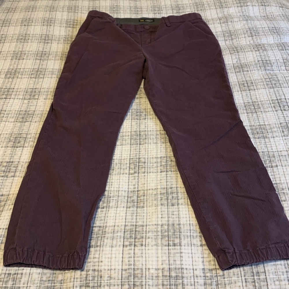 Lee size 12 medium ultra lux purple regular fit tapered leg mid rise joggers
